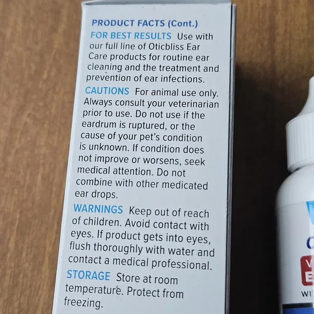 Oticbliss Dog Ear Infection Treatment Dogs Cats Otic Ear Solution Vet Recommend